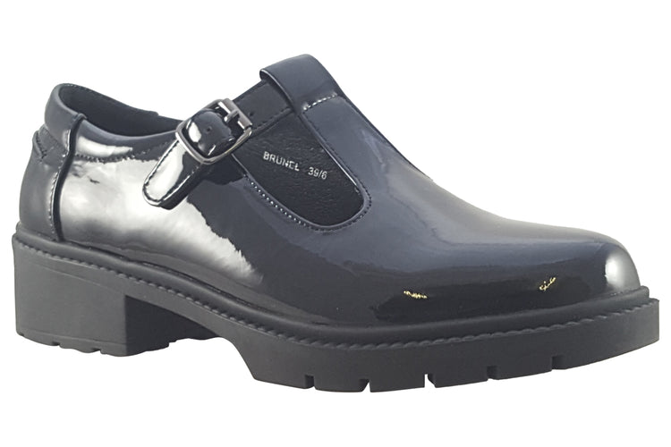 TEDS Brunel Onyx Patent Girls School Shoes