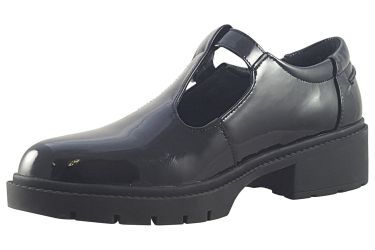 TEDS Brunel Onyx Patent Girls School Shoes