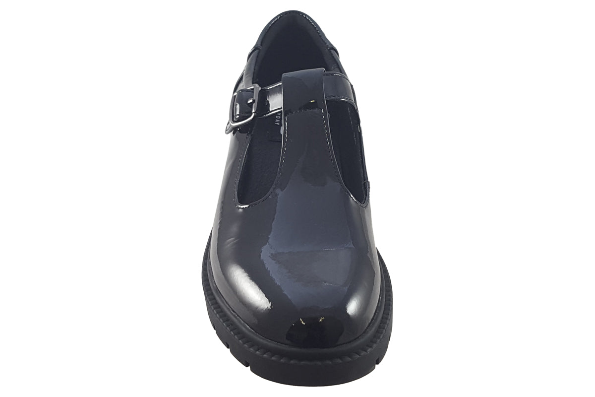 TEDS Brunel Onyx Patent Girls School Shoes
