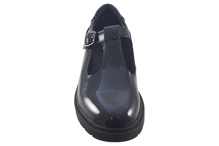 TEDS Brunel Onyx Patent Girls School Shoes