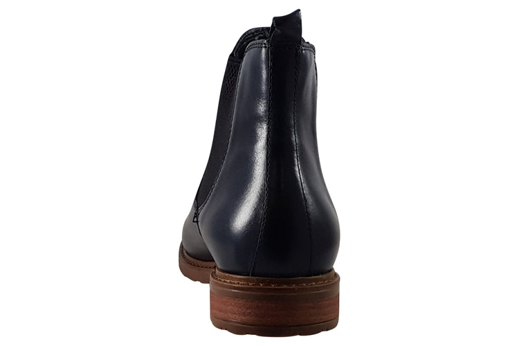 Tamaris Prune 25056-29 Navy Leather Womens Boots