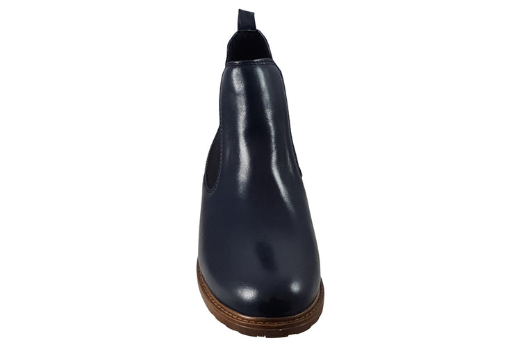 Tamaris Prune 25056-29 Navy Leather Womens Boots