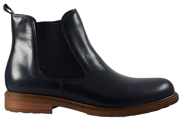 Tamaris Prune 25056-29 Navy Leather Womens Boots