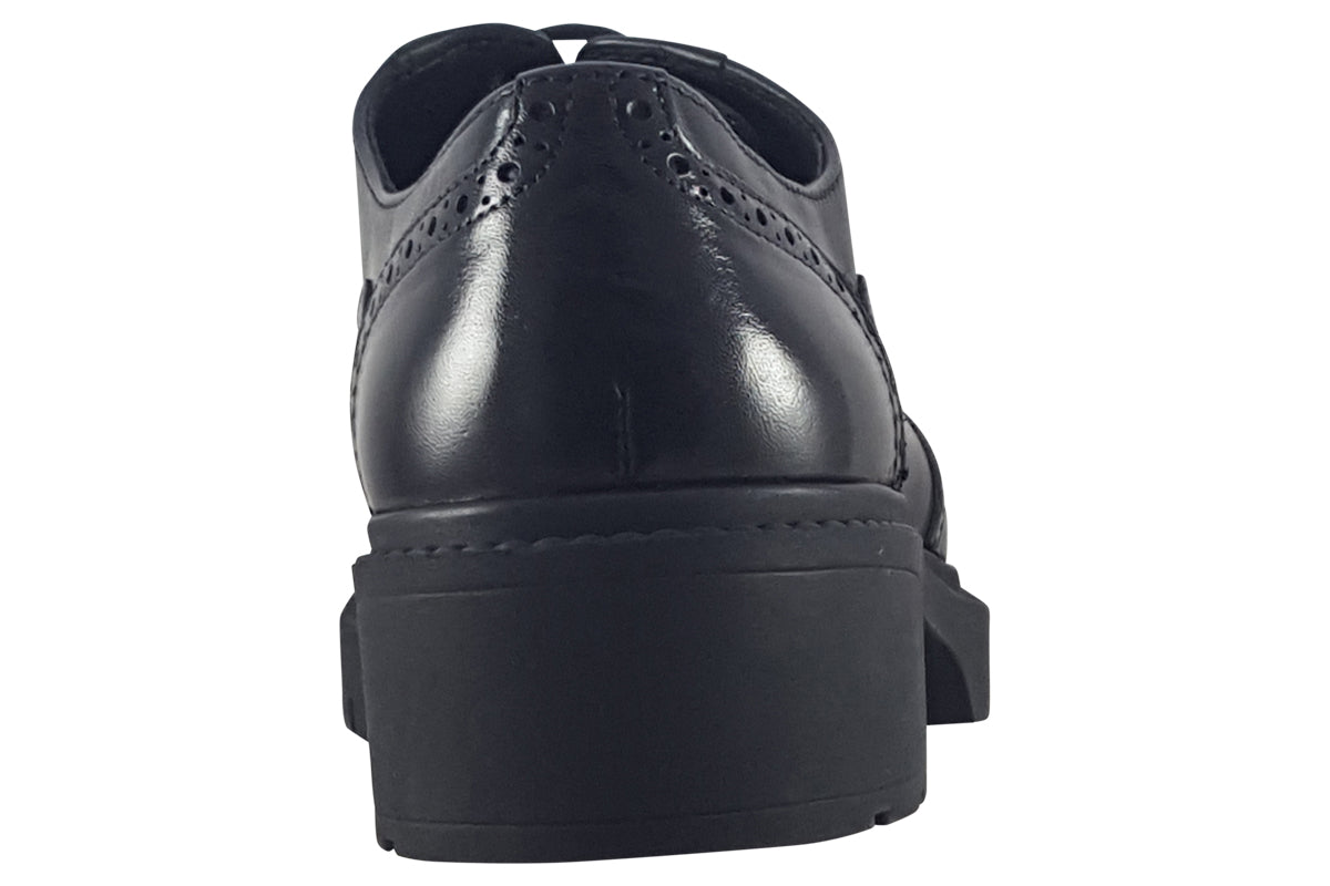 TEDS Aston Onyx Leather Girls School Shoes