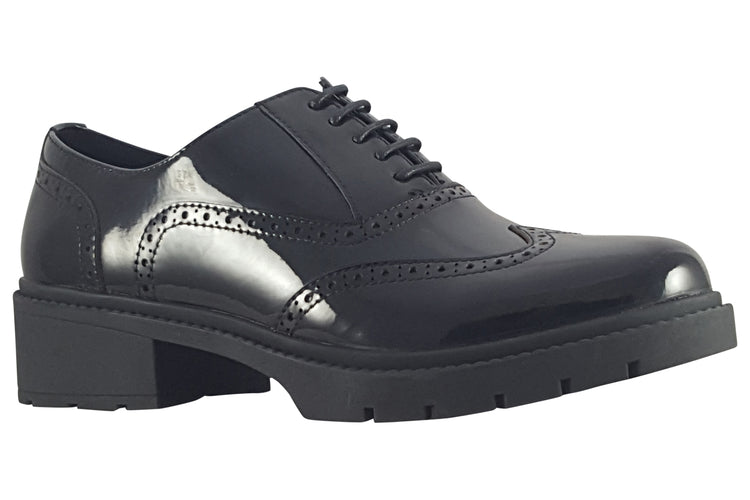TEDS Aston Onyx Patent Girls School Shoes