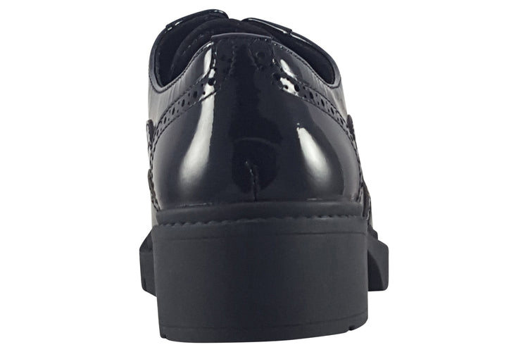 TEDS Aston Onyx Patent Girls School Shoes