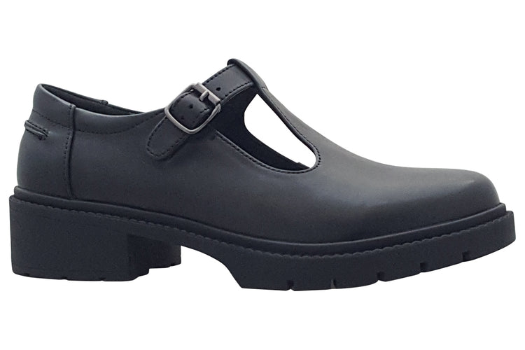 TEDS Brunel Onyx Girls School Shoes