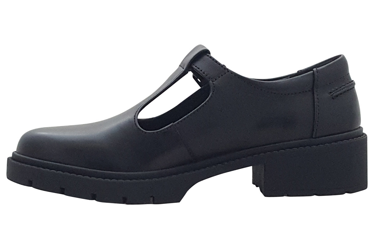 TEDS Brunel Onyx Girls School Shoes