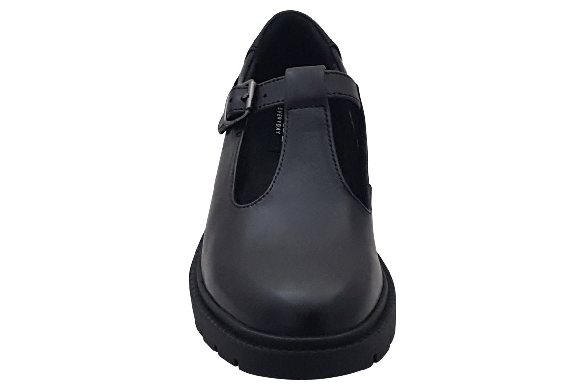 TEDS Brunel Onyx Girls School Shoes