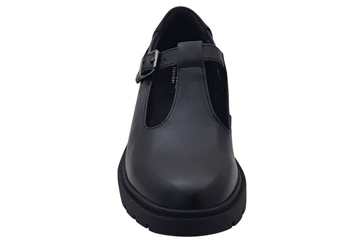 TEDS Brunel Onyx Girls School Shoes