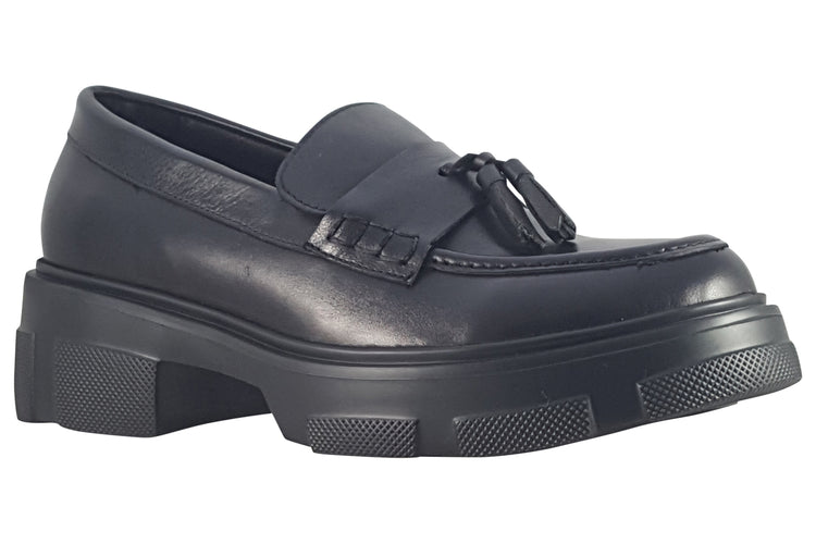 TEDS Leeds  Onyx Leather Girls School Shoes