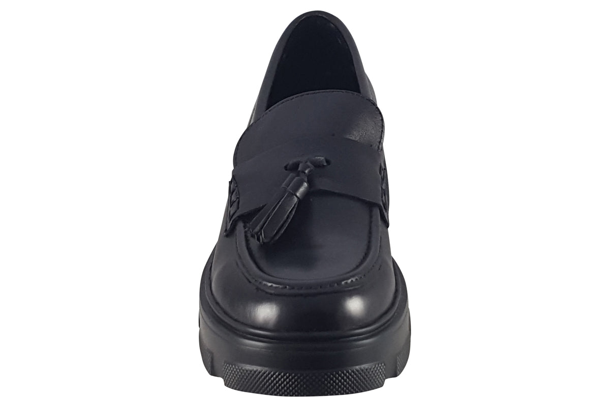 TEDS Leeds  Onyx Leather Girls School Shoes