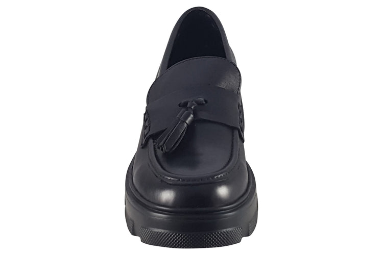 TEDS Leeds  Onyx Leather Girls School Shoes