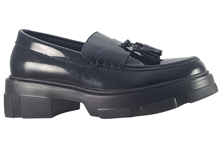 TEDS Leeds  Onyx Patent Girls School Shoes