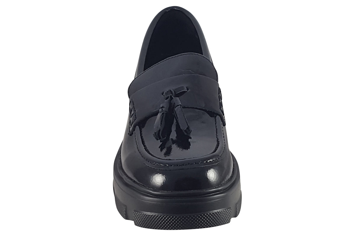 TEDS Leeds  Onyx Patent Girls School Shoes