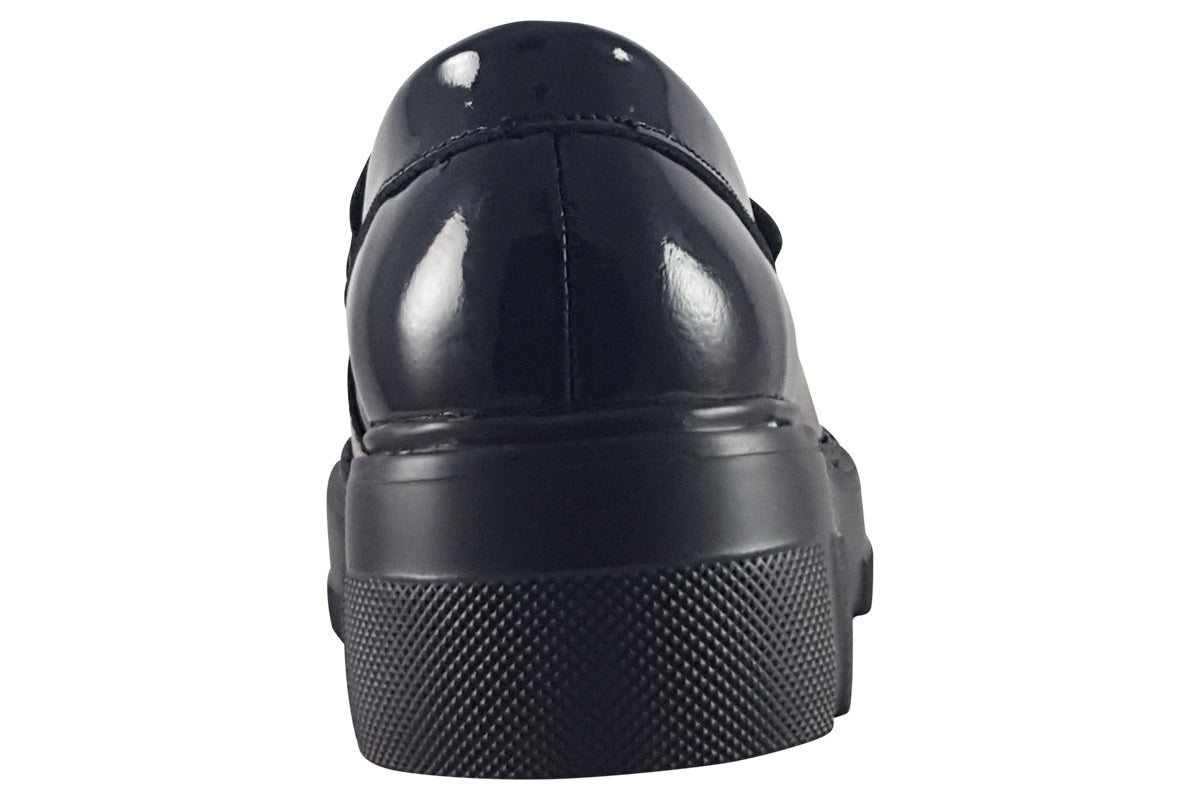 TEDS Leeds  Onyx Patent Girls School Shoes