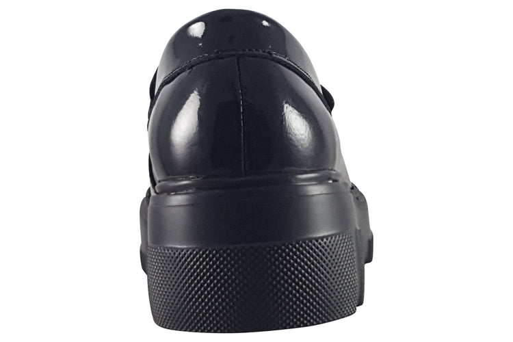 TEDS Leeds  Onyx Patent Girls School Shoes