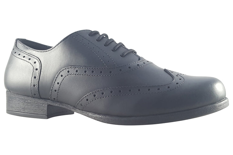 Term Footwear Bella Black Leather Girls School Shoes