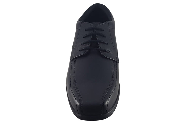 Term Footwear Edward Lace Up  Black Boys School Shoes (B)