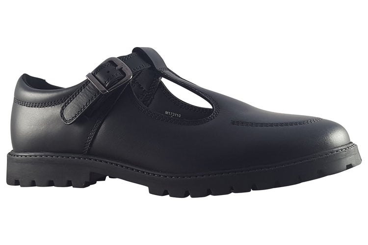 Term Footwear Emily Black Leather Girls School Shoes