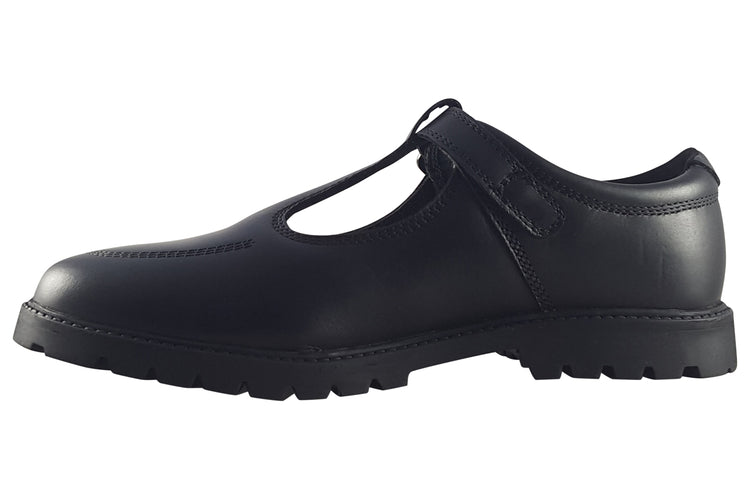 Term Footwear Emily Black Leather Girls School Shoes