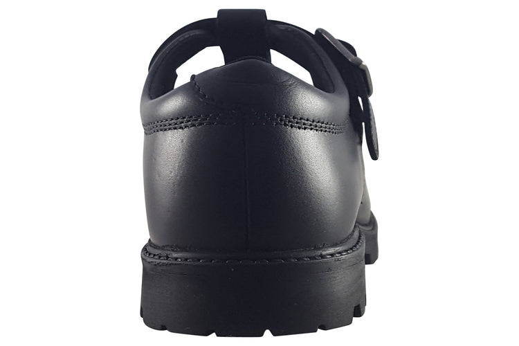 Term Footwear Emily Black Leather Girls School Shoes