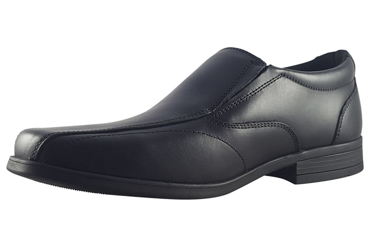 Term Footwear Harvey Slip On Black Boys School Shoes