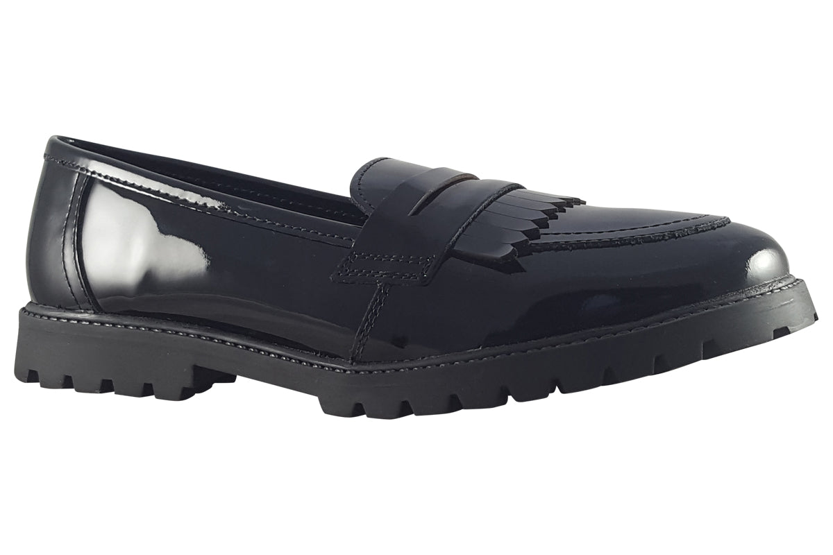 Term Footwear Willow Black Patent Girls School Shoes