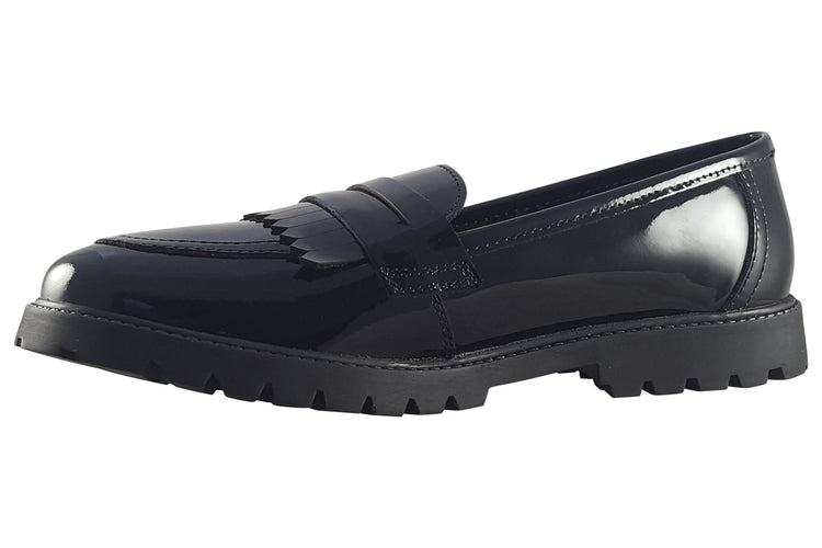 Term Footwear Willow Black Patent Girls School Shoes