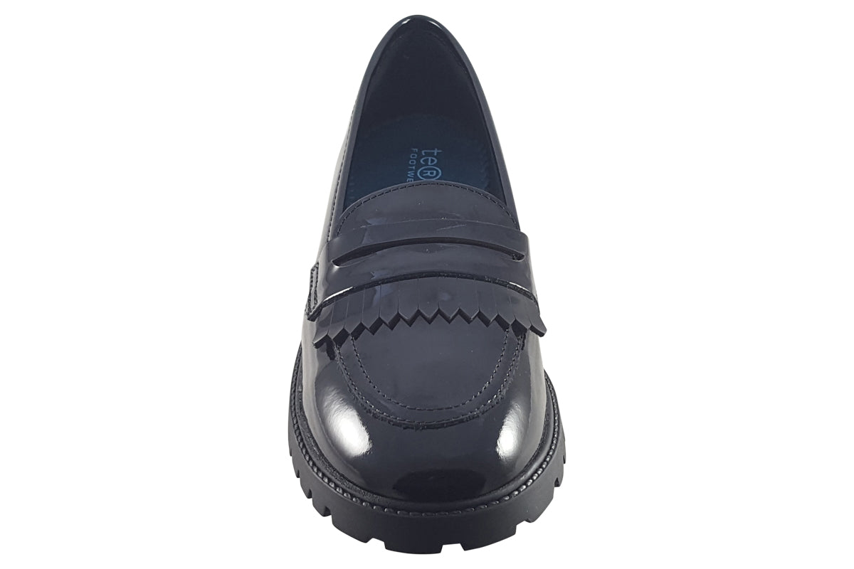 Term Footwear Willow Black Patent Girls School Shoes