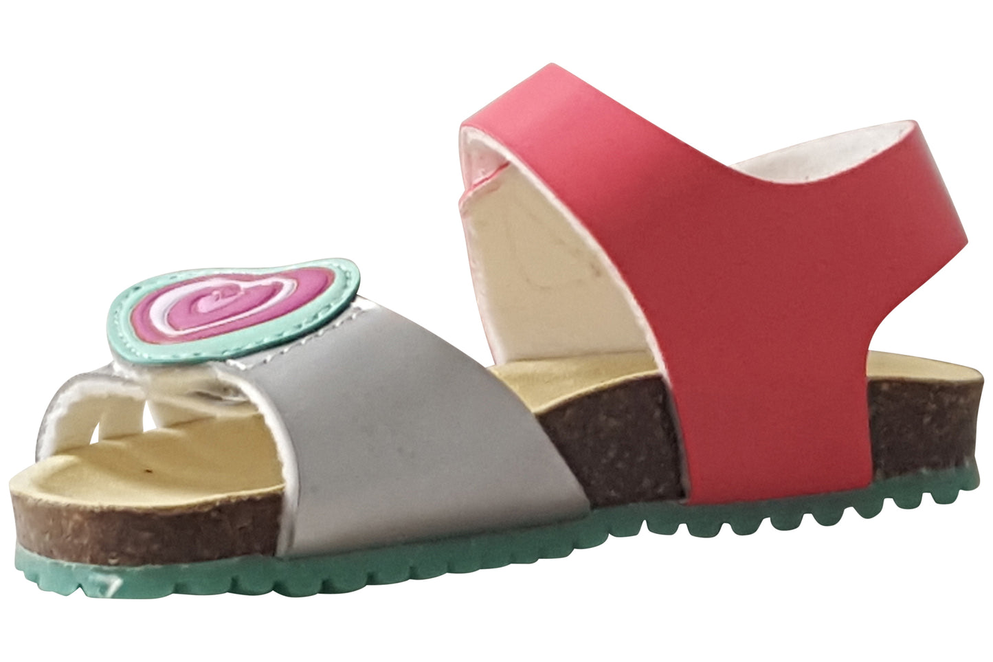 Agatha Heart Sdl 262976A Fuchsia/Silver Girls Sandals