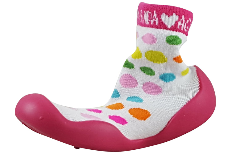 Agatha Socks 241912A White/Multi Girls Slippers