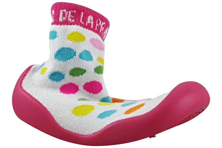 Agatha Socks 241912A White/Multi Girls Slippers