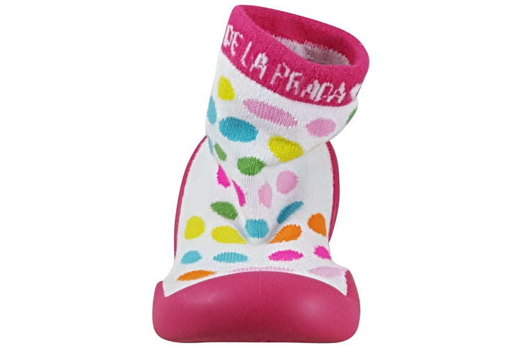 Agatha Socks 241912A White/Multi Girls Slippers