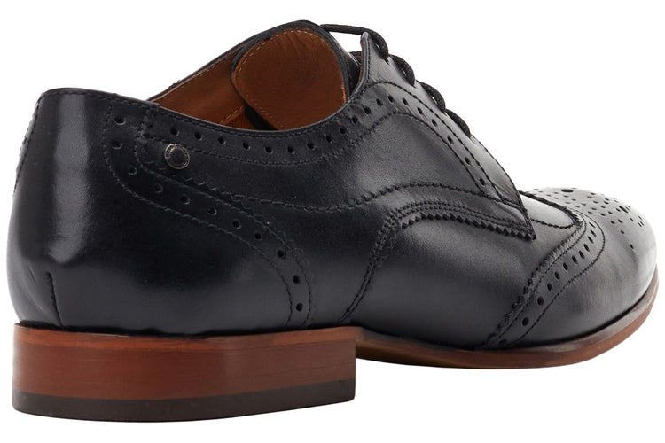 Base London Barbera Waxy Black Mens Shoes