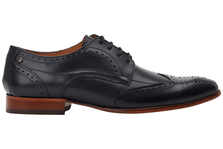 Base London Barbera Waxy Black Mens Shoes