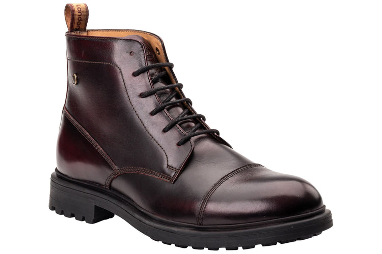 Base London Boulton Rub Off Bordo Mens Boots