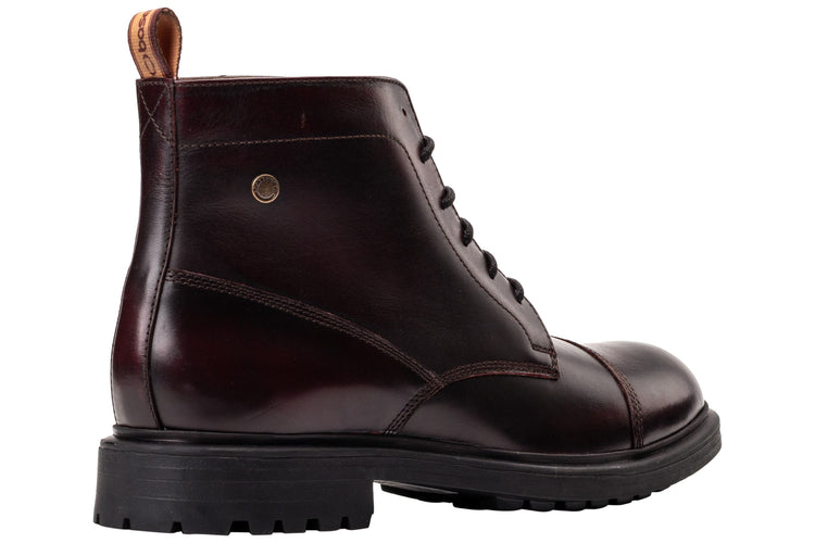 Base London Boulton Rub Off Bordo Mens Boots