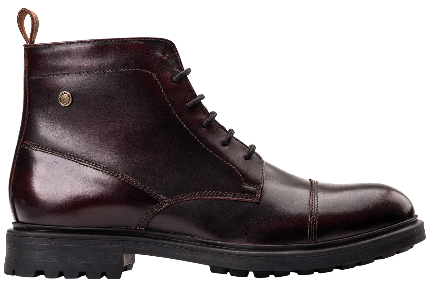 Base London Boulton Rub Off Bordo Mens Boots