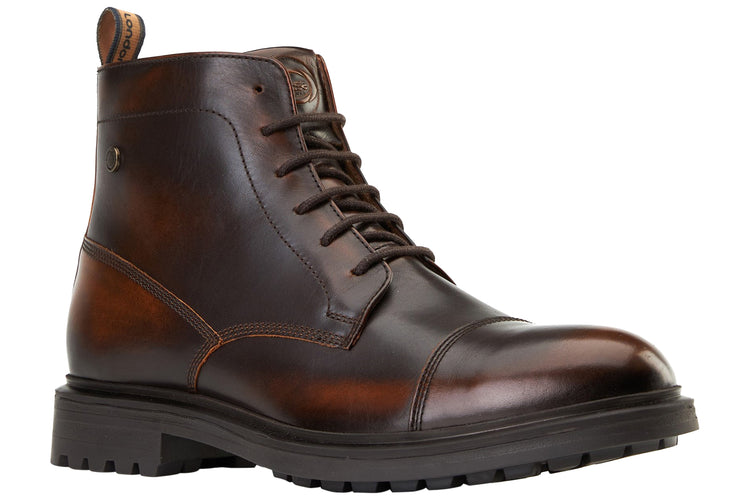Base London Boulton Rub Off Brown Mens Boots