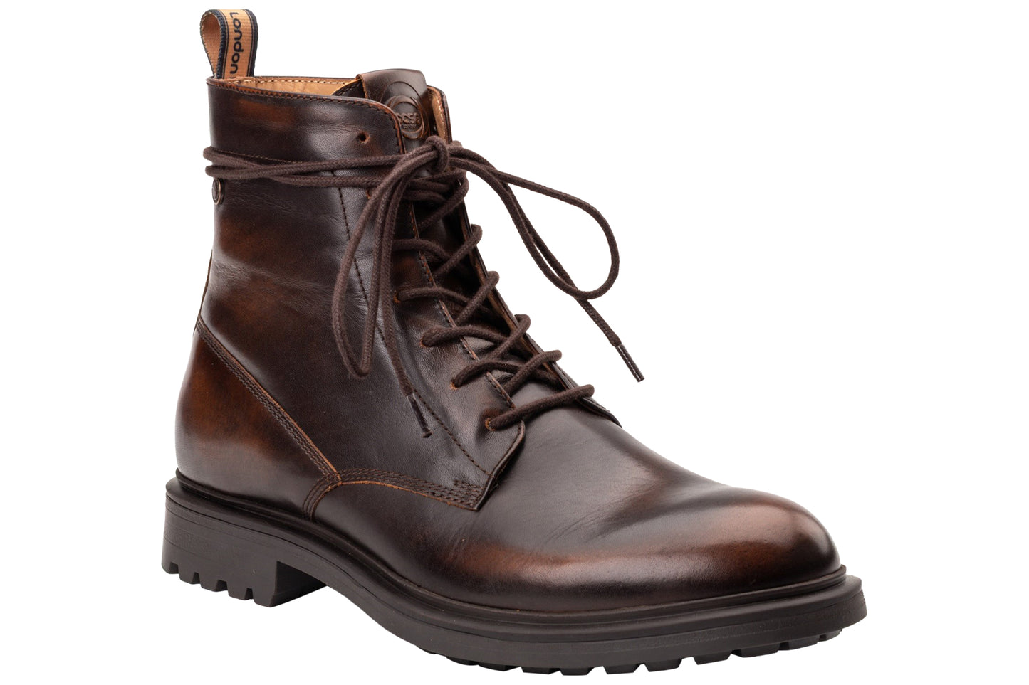 Base London Brunel Rub Off Brown Mens Boots