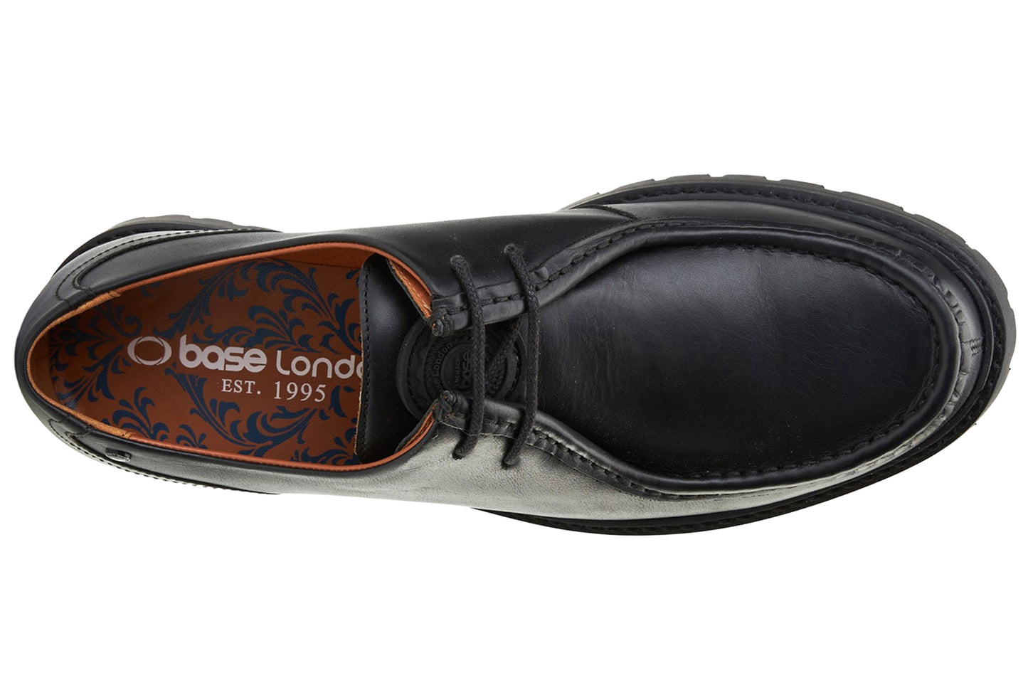 Base London Carbon Pull Up Black Mens Shoes