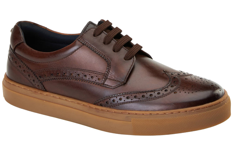 Base London Clapton Washed Brown Mens Trainers