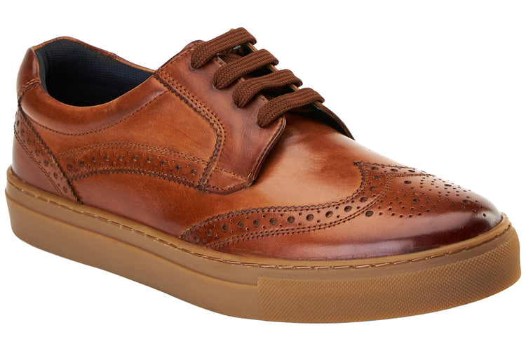 Base London Clapton Washed Tan Mens Trainers