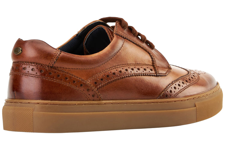 Base London Clapton Washed Tan Mens Trainers
