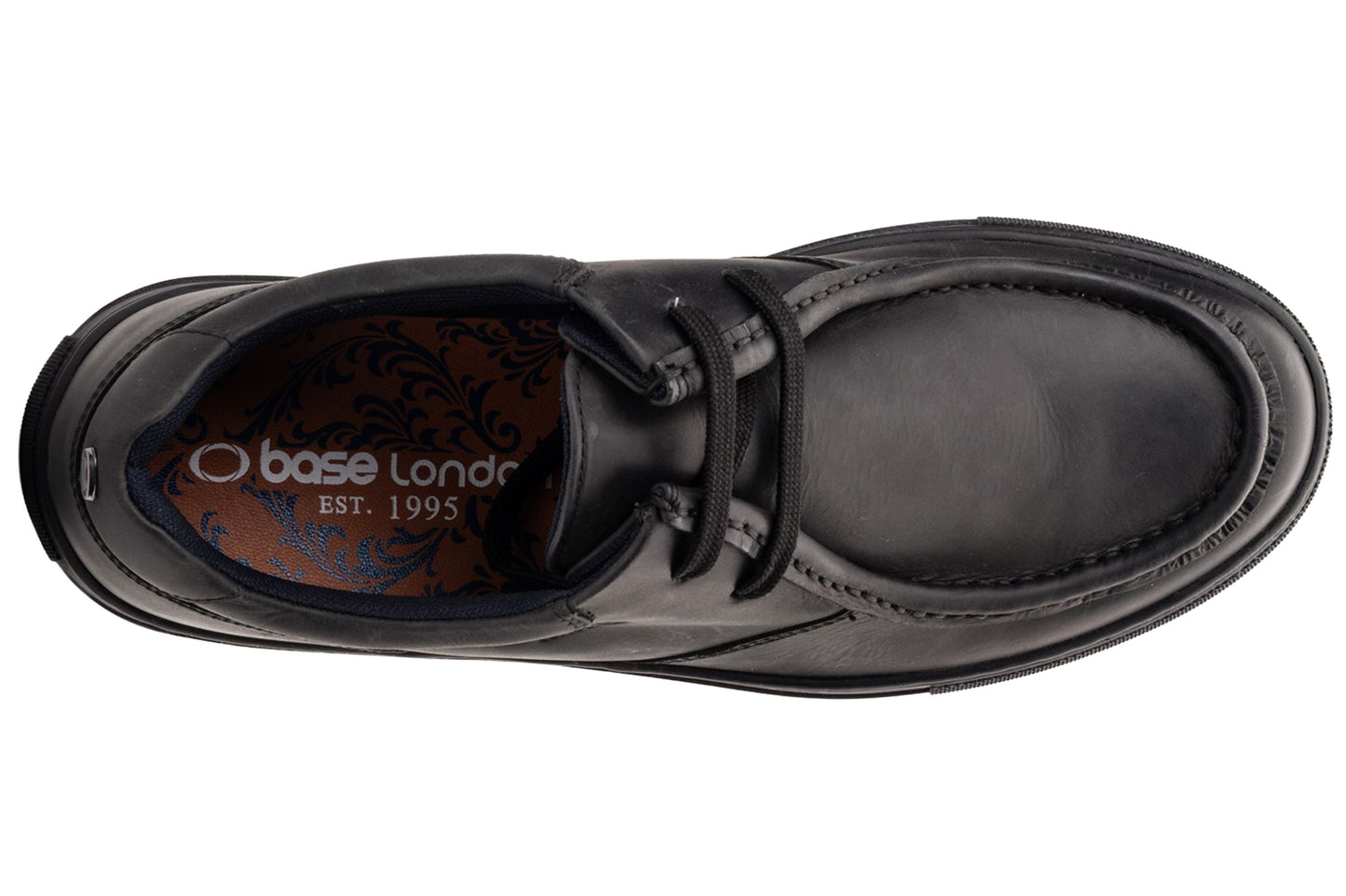 Base London Dalston Pull Up Black Mens Shoes