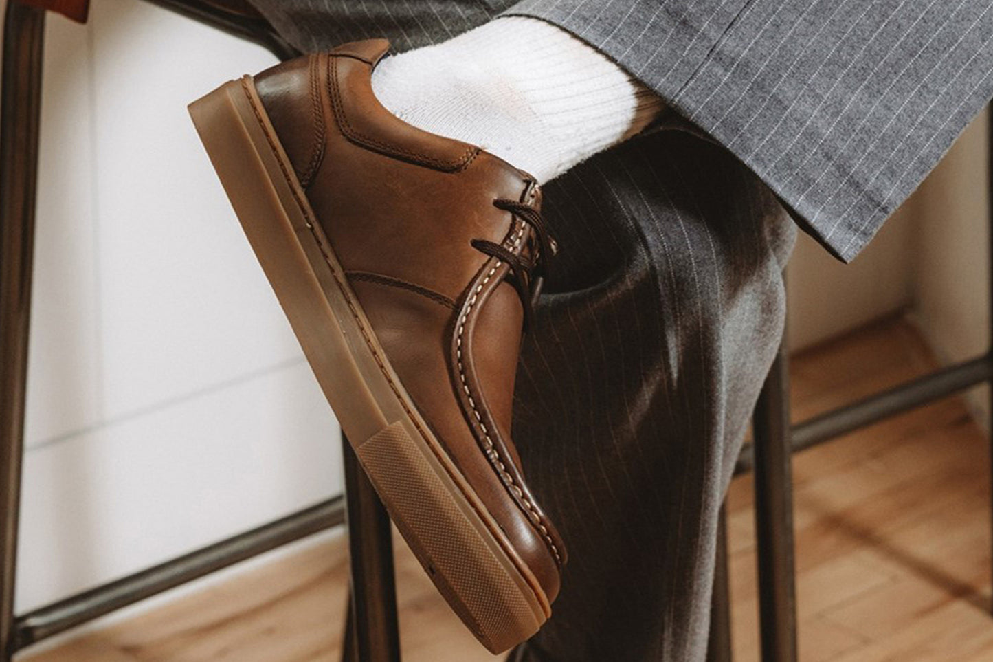 Base London Dalston Pull Up Brown Mens Shoes