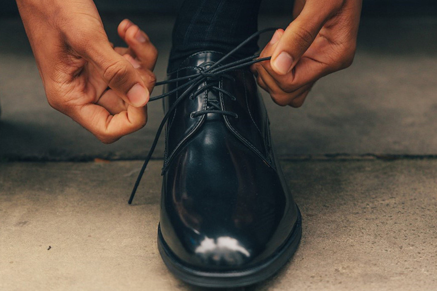 Base London Edison Hi Shine Black Mens Shoes