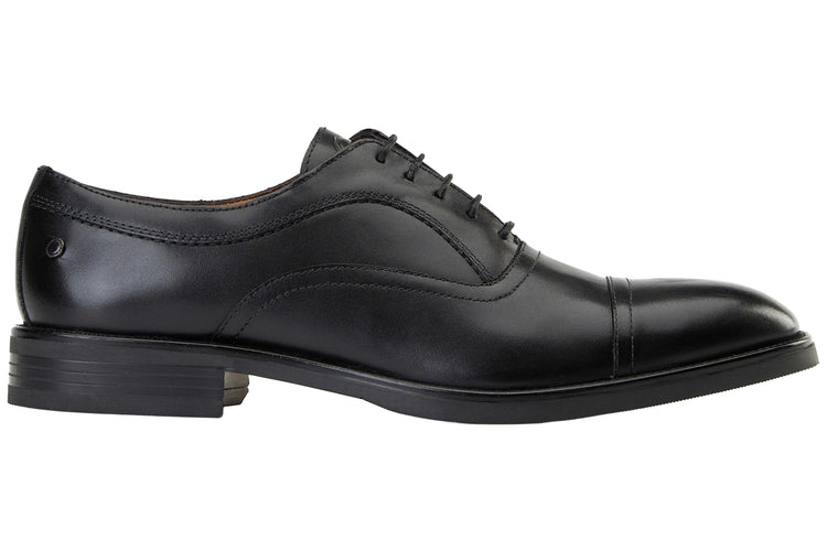 Base London Lapel Waxy Black Mens Shoes