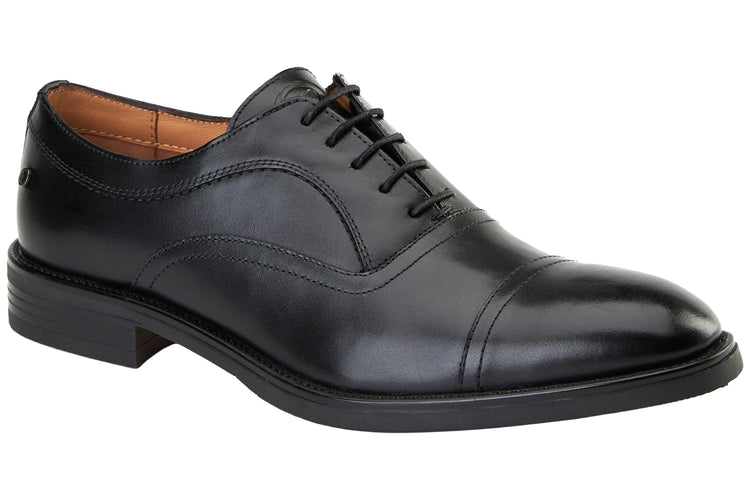 Base London Lapel Waxy Black Mens Shoes